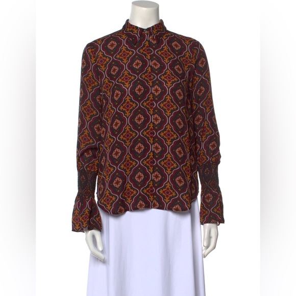 ALC Silk Bohemian Printed Blouse - Picture 1 of 4